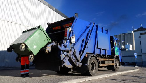 Garden waste including branches and leaves being collected