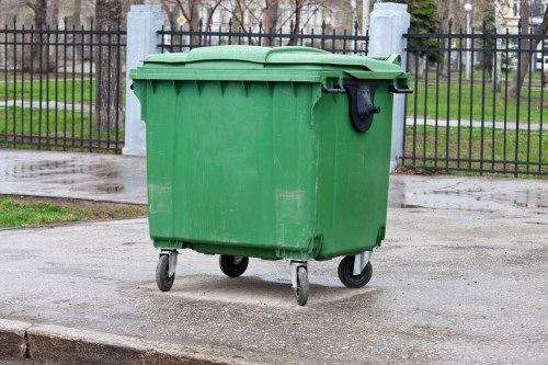 Construction site with builders waste removal