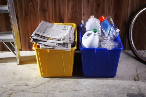 Mini skip bin maneuvered in a tight construction area